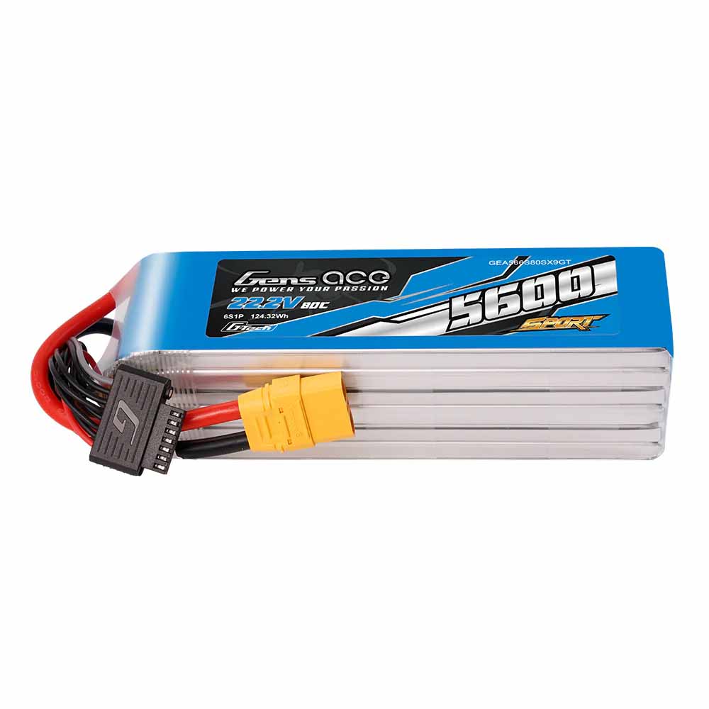 Gensace Sport LiPo 6S 22.2V-5600-80C (XT90S) 161x46x47mm 760g G-Tech