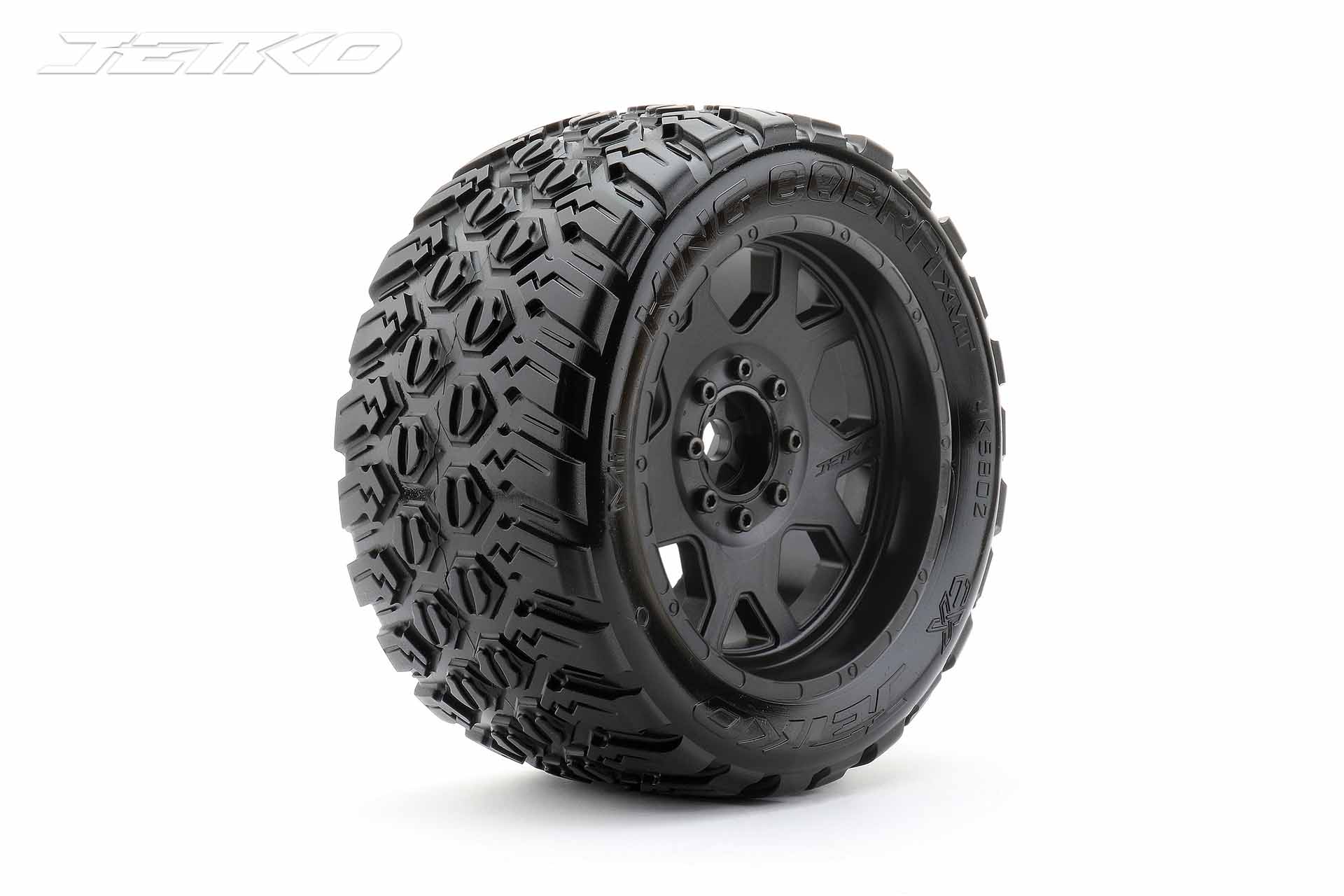 Pneus Jetko EX King Cobr XMT toiles  jante TRX Xmaxx Kraton noire (2)