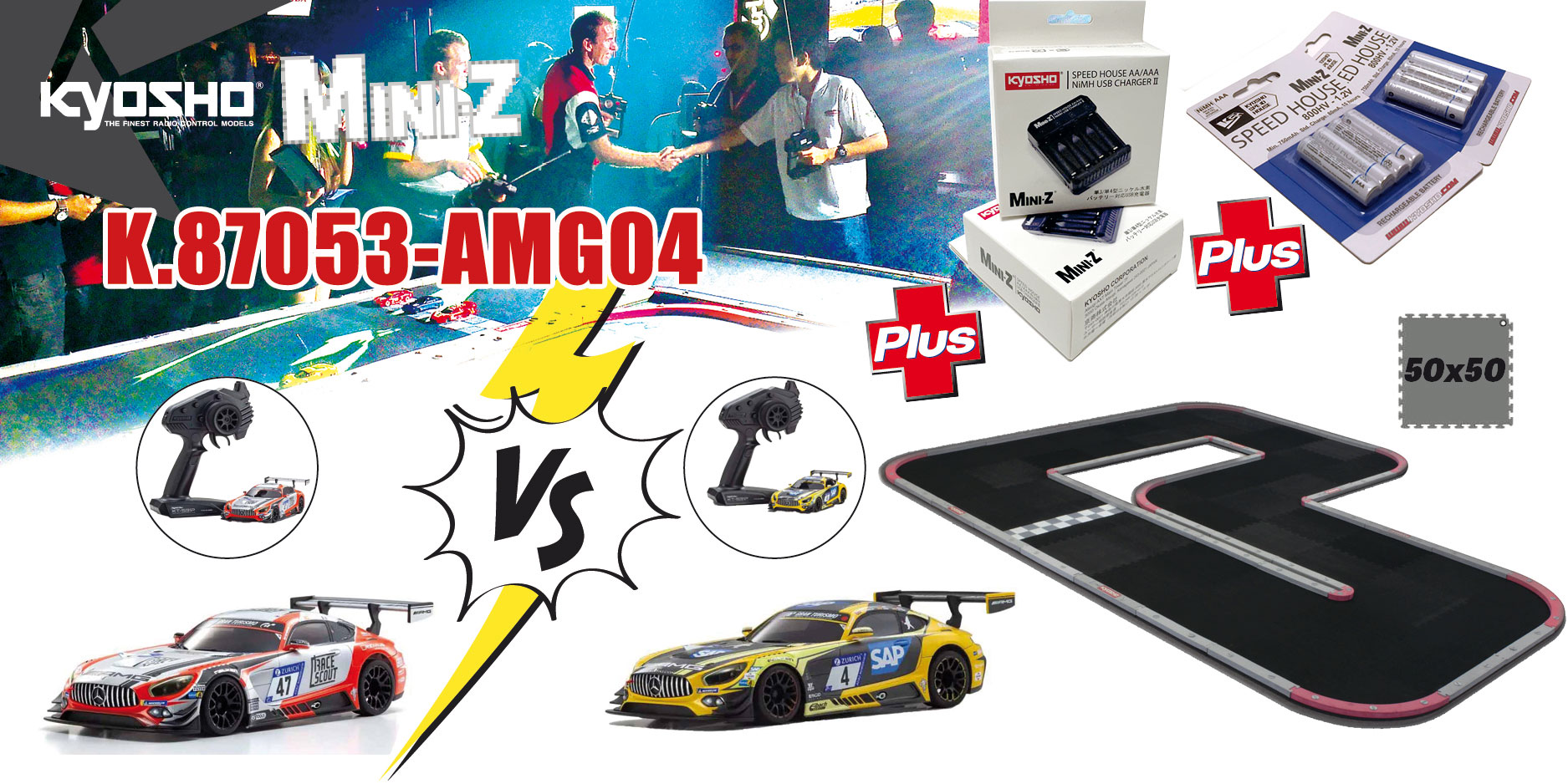 Kyosho Grand Prix Circuit 50 Mini-Z Mercedes AMG GT3 MR04 ReadySet