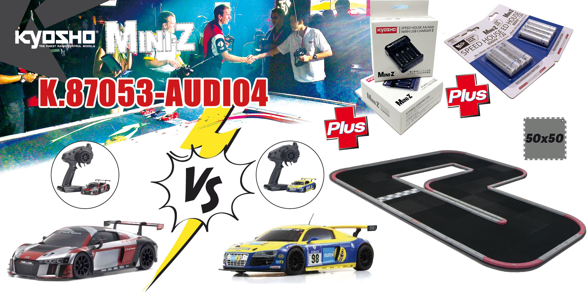 Kyosho Grand Prix Circuit 50 Mini-Z Audi Challenge MR04 ReadySet