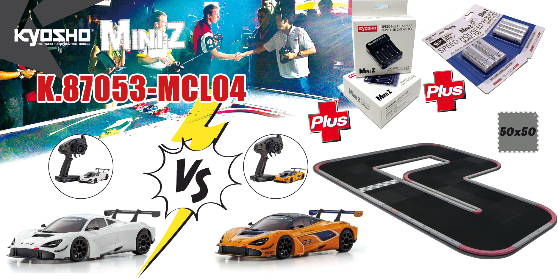 Kyosho Grand Prix Circuit 50 Mini-Z McLaren 720S MR04 Battle ReadySet