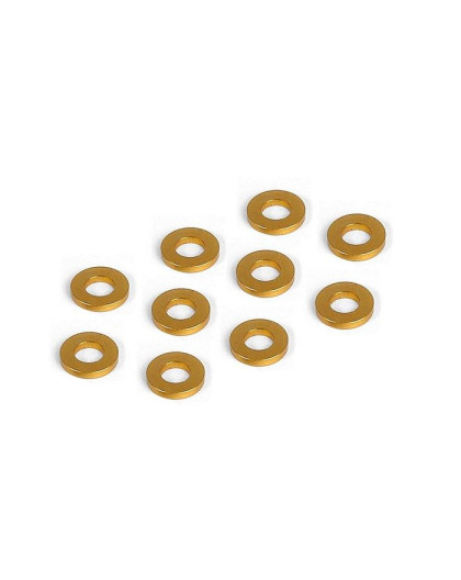 Rondelles alu oranges 3x6x1.0 mm (10)