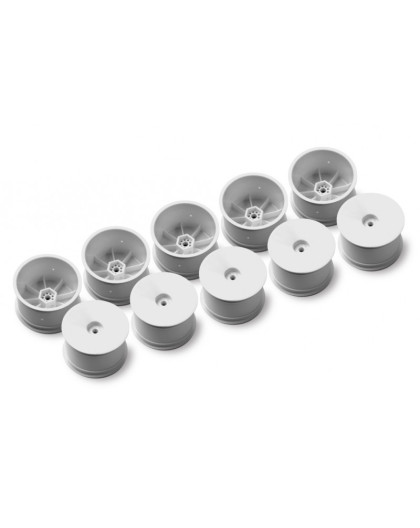 Jantes AR 12mm 2WD-4WD blanches IFMAR HARD (10)